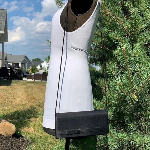 Carla Marchi evening clutch black classic elegant handbag black tie event nwot - Picture 2 of 8